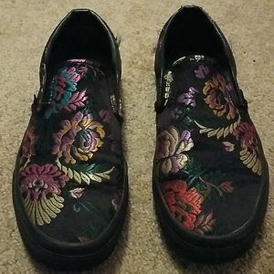 Vans satin floral slip on